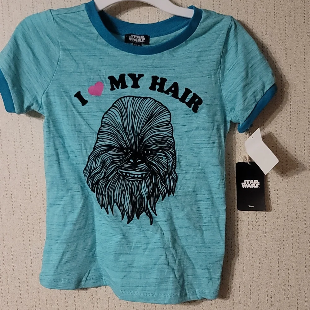 STAR WARS GIRL'S CHEWBACCA GRAPHIC TEE: BLUE: NWT: SZ L (10/12)